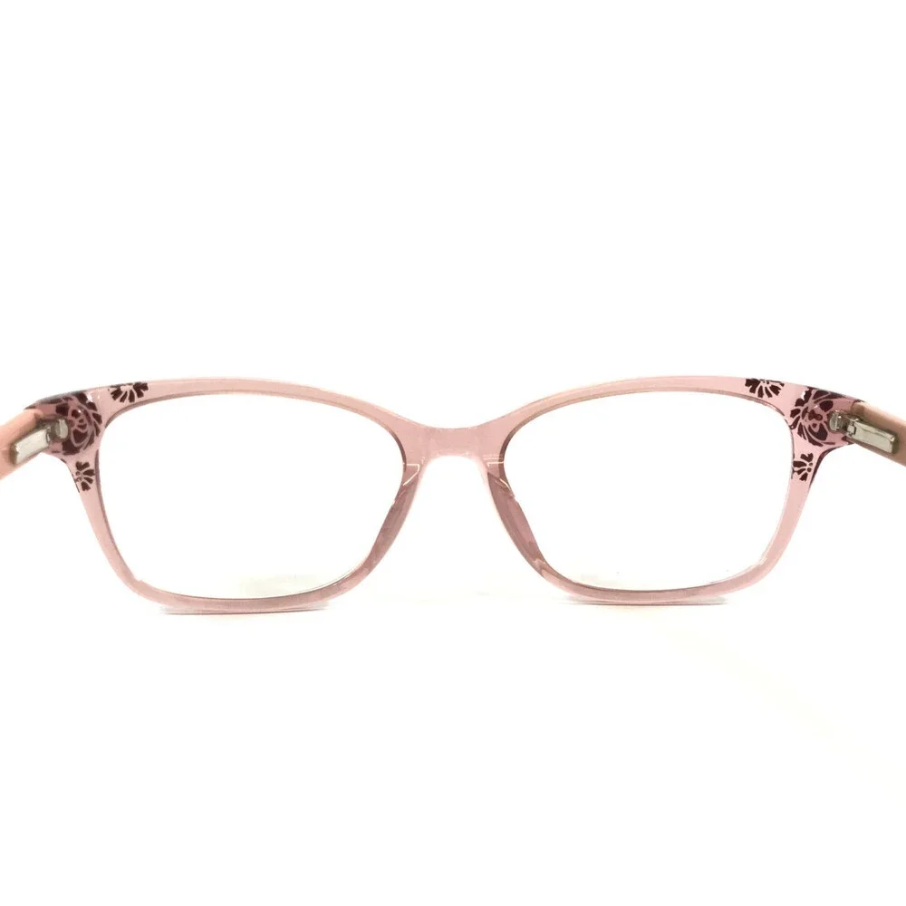 Bebe Eyeglasses Frames BB5163 650 BLUSH CRYSTAL White Cat Eye Full Rim 55-17-135